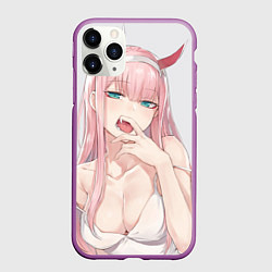 Чехол iPhone 11 Pro матовый Ahegao, цвет: 3D-фиолетовый