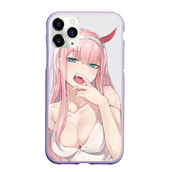 Чехол iPhone 11 Pro матовый Ahegao, цвет: 3D-светло-сиреневый