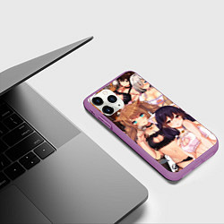 Чехол iPhone 11 Pro матовый Ahegao, цвет: 3D-фиолетовый — фото 2
