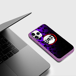 Чехол iPhone 11 Pro матовый Kimetsu no Yaiba, цвет: 3D-фиолетовый — фото 2