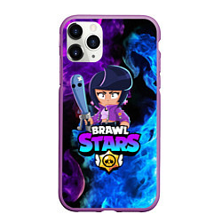 Чехол iPhone 11 Pro матовый BRAWL STARS BIBI, цвет: 3D-фиолетовый