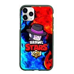 Чехол iPhone 11 Pro матовый BRAWL STARS MORTIS, цвет: 3D-темно-зеленый