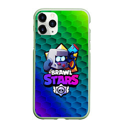 Чехол iPhone 11 Pro матовый BRAWL STARS 8-BIT, цвет: 3D-салатовый