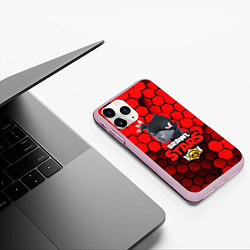 Чехол iPhone 11 Pro матовый BRAWL STARS CROW, цвет: 3D-розовый — фото 2