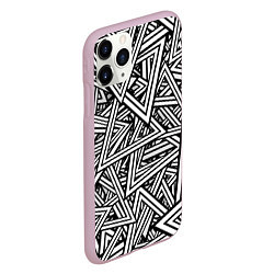 Чехол iPhone 11 Pro матовый Треугольники, цвет: 3D-розовый — фото 2