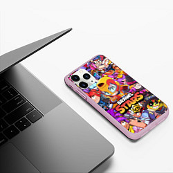 Чехол iPhone 11 Pro матовый BRAWL STARS MAX, цвет: 3D-розовый — фото 2