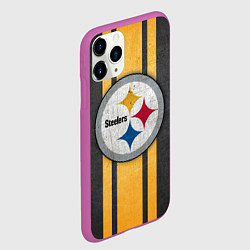 Чехол iPhone 11 Pro матовый Pittsburgh Steelers, цвет: 3D-фиолетовый — фото 2