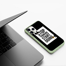 Чехол iPhone 11 Pro матовый Начни действовать, цвет: 3D-салатовый — фото 2