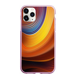 Чехол iPhone 11 Pro матовый Плавные Линии, цвет: 3D-розовый