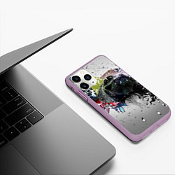 Чехол iPhone 11 Pro матовый Бурый медведь, цвет: 3D-сиреневый — фото 2