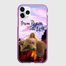Чехол iPhone 11 Pro матовый Из России с любовью, цвет: 3D-фиолетовый