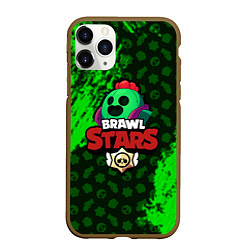 Чехол iPhone 11 Pro матовый BRAWL STARS SPIKE, цвет: 3D-коричневый