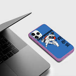 Чехол iPhone 11 Pro матовый Taekwondo, цвет: 3D-фиолетовый — фото 2