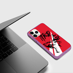 Чехол iPhone 11 Pro матовый Taekwondo, цвет: 3D-фиолетовый — фото 2