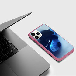 Чехол iPhone 11 Pro матовый Аниме CAT, цвет: 3D-малиновый — фото 2