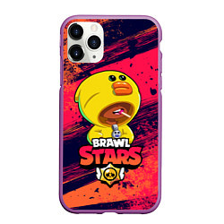 Чехол iPhone 11 Pro матовый Brawl Stars SALLY LEON, цвет: 3D-фиолетовый