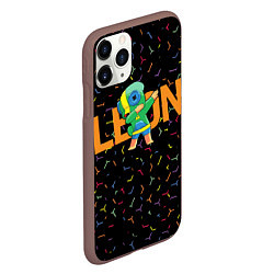 Чехол iPhone 11 Pro матовый Brawl Stars Leon, Dab, цвет: 3D-коричневый — фото 2