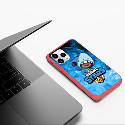 Чехол iPhone 11 Pro матовый Brawl Stars LEON SHARK, цвет: 3D-красный — фото 2