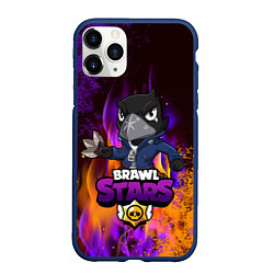 Чехол iPhone 11 Pro матовый Brawl Stars CROW, цвет: 3D-тёмно-синий