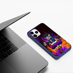 Чехол iPhone 11 Pro матовый Brawl Stars CROW, цвет: 3D-тёмно-синий — фото 2