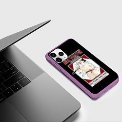 Чехол iPhone 11 Pro матовый Лева Толстой, цвет: 3D-фиолетовый — фото 2