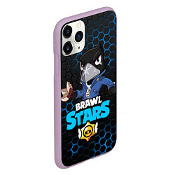 Чехол iPhone 11 Pro матовый BRAWL STARS CROW, цвет: 3D-сиреневый — фото 2