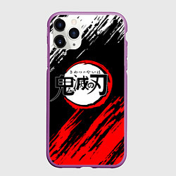 Чехол iPhone 11 Pro матовый KIMETSU NO YAIBA, цвет: 3D-фиолетовый