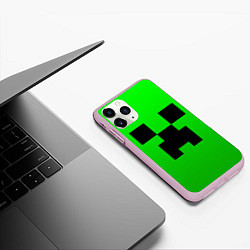 Чехол iPhone 11 Pro матовый MINECRAFT, цвет: 3D-розовый — фото 2