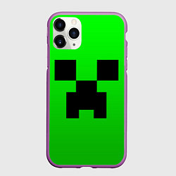 Чехол iPhone 11 Pro матовый MINECRAFT, цвет: 3D-фиолетовый