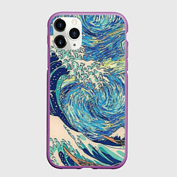 Чехол iPhone 11 Pro матовый Звездная ночь, цвет: 3D-фиолетовый