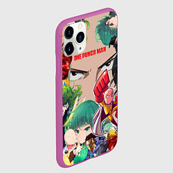Чехол iPhone 11 Pro матовый Ванпанчмен, цвет: 3D-фиолетовый — фото 2