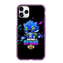 Чехол iPhone 11 Pro матовый Brawl Stars LEON, цвет: 3D-фиолетовый