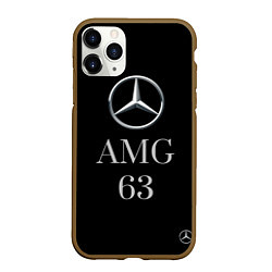 Чехол iPhone 11 Pro матовый Mersedes AMG 63, цвет: 3D-коричневый