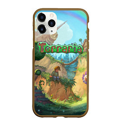 Чехол iPhone 11 Pro матовый Terraria, цвет: 3D-коричневый