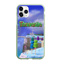 Чехол iPhone 11 Pro матовый Terraria, цвет: 3D-салатовый