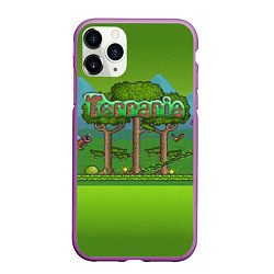 Чехол iPhone 11 Pro матовый Terraria, цвет: 3D-фиолетовый