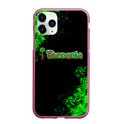 Чехол iPhone 11 Pro матовый Terraria, цвет: 3D-малиновый