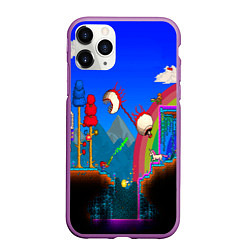 Чехол iPhone 11 Pro матовый TERRARIA GAME, цвет: 3D-фиолетовый