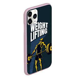 Чехол iPhone 11 Pro матовый Wheight lifting, цвет: 3D-розовый — фото 2