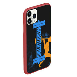 Чехол iPhone 11 Pro матовый Wheight lifting, цвет: 3D-красный — фото 2