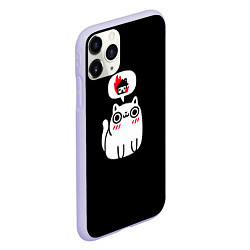 Чехол iPhone 11 Pro матовый Meme cat, цвет: 3D-светло-сиреневый — фото 2