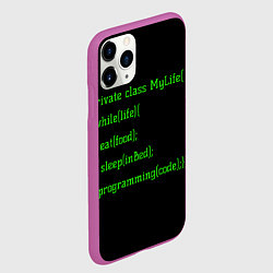 Чехол iPhone 11 Pro матовый Жизнь программиста, цвет: 3D-фиолетовый — фото 2