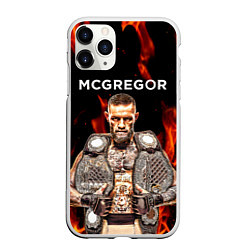 Чехол iPhone 11 Pro матовый CONOR McGREGOR, цвет: 3D-белый