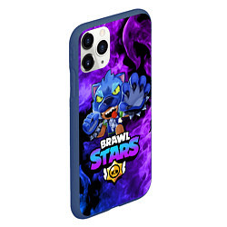 Чехол iPhone 11 Pro матовый Brawl Stars LEON, цвет: 3D-тёмно-синий — фото 2