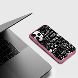 Чехол iPhone 11 Pro матовый LIL PEEP LOGOBOMBING, цвет: 3D-малиновый — фото 2