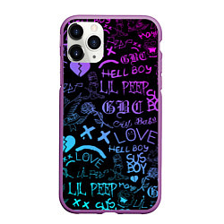 Чехол iPhone 11 Pro матовый LIL PEEP LOGOBOMBING, цвет: 3D-фиолетовый