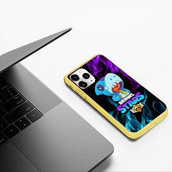 Чехол iPhone 11 Pro матовый BRAWL STARS LEON, цвет: 3D-желтый — фото 2