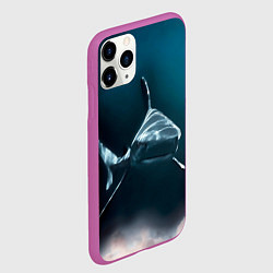Чехол iPhone 11 Pro матовый Акула, цвет: 3D-фиолетовый — фото 2