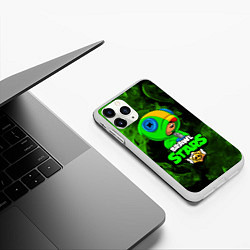 Чехол iPhone 11 Pro матовый BRAWL STARS LEON, цвет: 3D-белый — фото 2