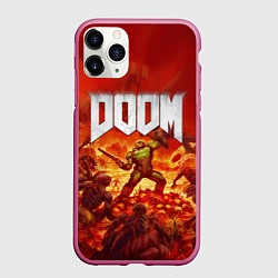 Чехол iPhone 11 Pro матовый DOOM, цвет: 3D-малиновый